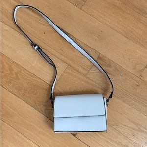 White vegan leather crossbody purse